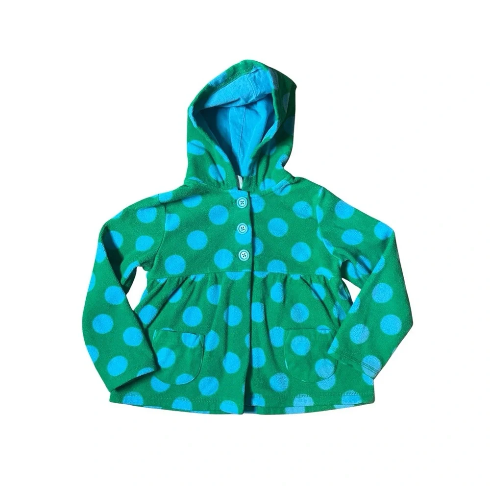 Carter's Toddler Girls Fleece Long Sleeve Hoodie With Polka dots Size 4T
